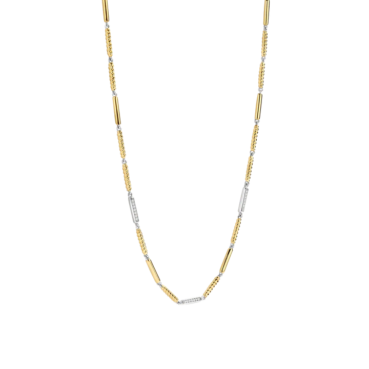 TISENTO CZ TWO-TONED ROPE NECKLACE