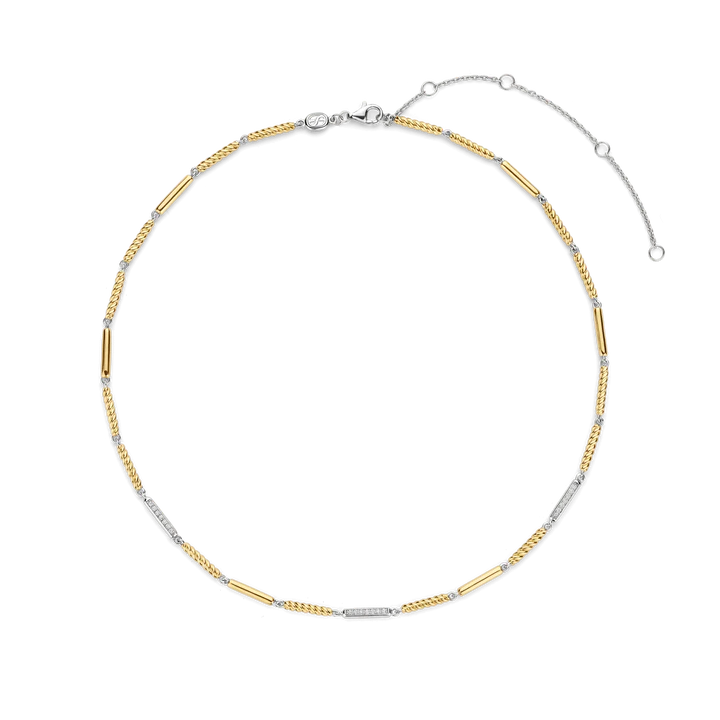 TISENTO CZ TWO-TONED ROPE NECKLACE