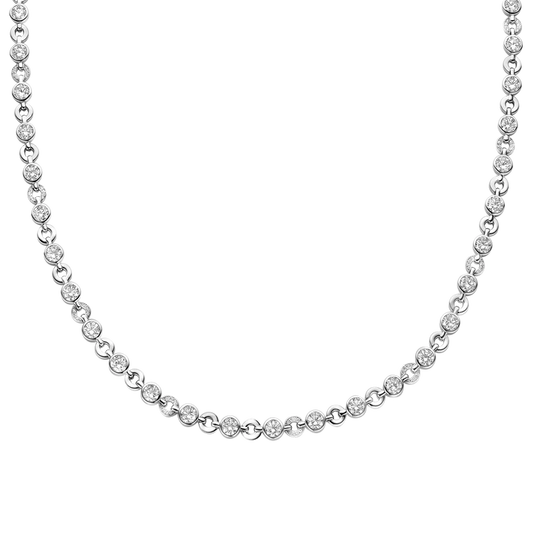 TISENTO CZ ROUND LINK NECKLACE