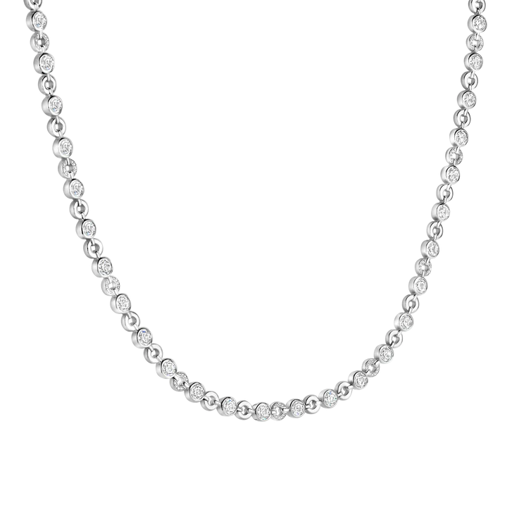 TISENTO CZ ROUND LINK NECKLACE