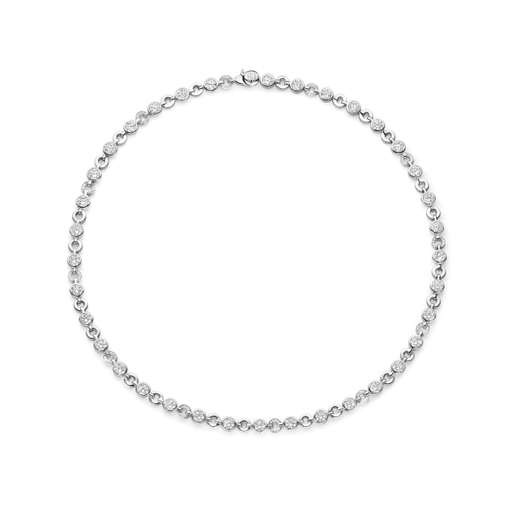 TISENTO CZ ROUND LINK NECKLACE