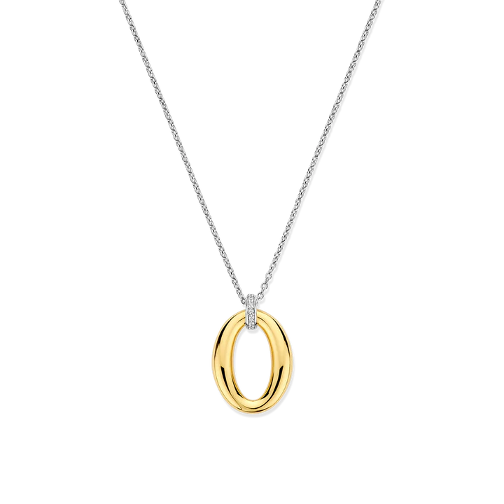TISENTO GOLD OPEN OVAL PENDANT