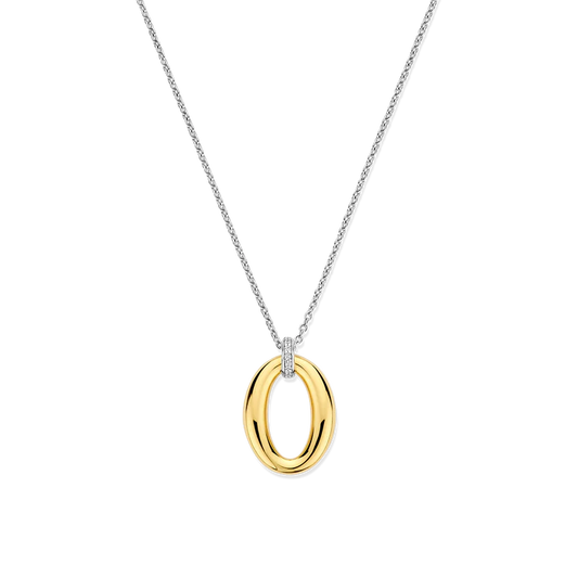 TISENTO GOLD OPEN OVAL PENDANT