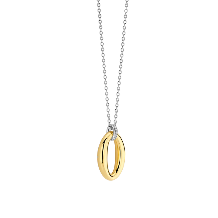 TISENTO GOLD OPEN OVAL PENDANT