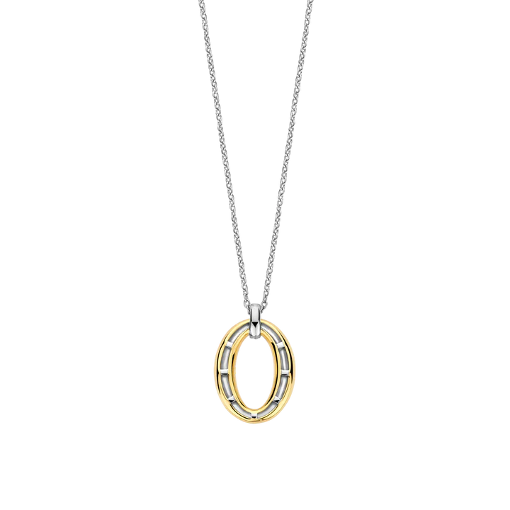 TISENTO GOLD OPEN OVAL PENDANT