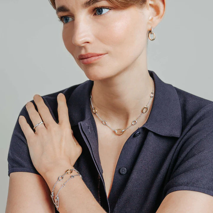 TISENTO TWO-TONED CZ NECKLACE