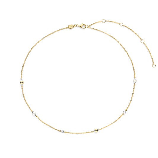 TISENTO GOLD CHAIN WITH PEARLS & ZIRCONIA