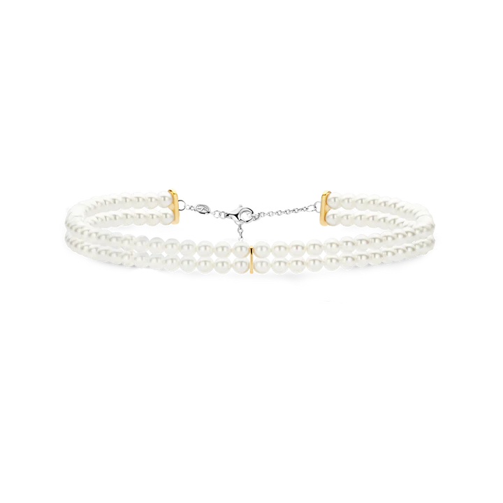 TISENTO TWO-TONED DOUBLE PEARL NECKLACE