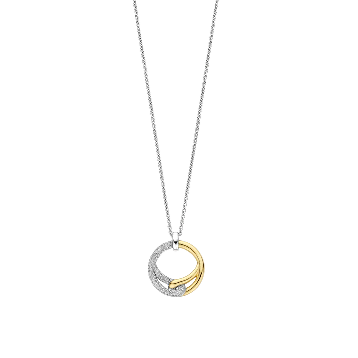 TISENTO CZ TWO TONED INTERLOCKING PENDANT