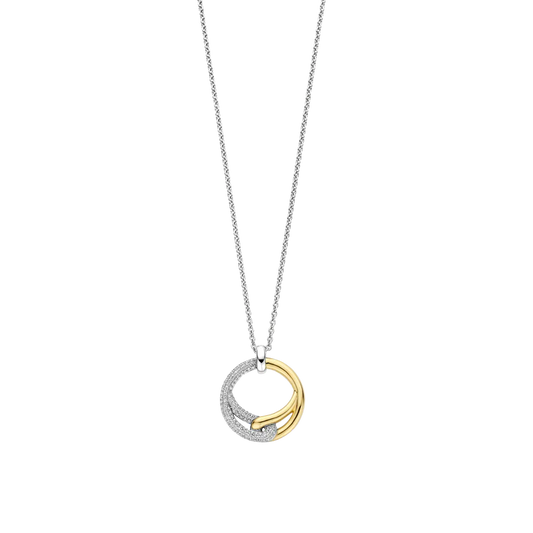 TISENTO CZ TWO TONED INTERLOCKING PENDANT