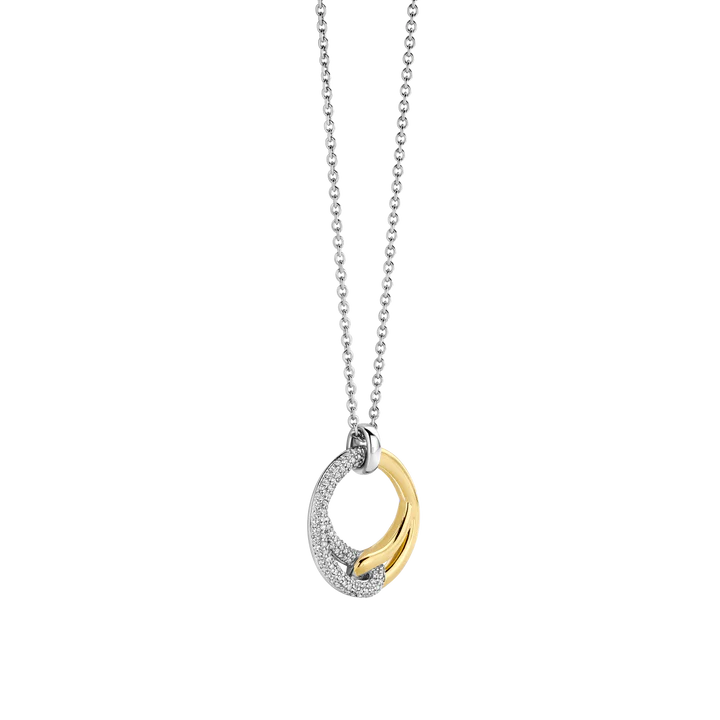 TISENTO CZ TWO TONED INTERLOCKING PENDANT