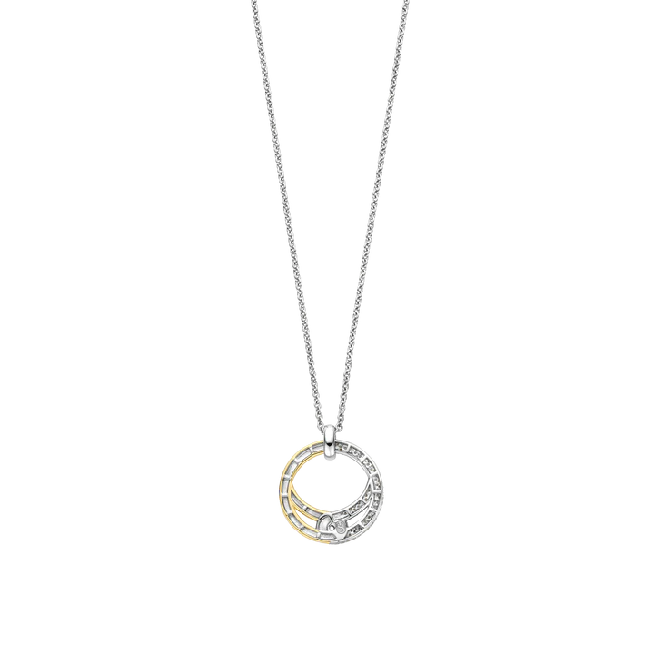 TISENTO CZ TWO TONED INTERLOCKING PENDANT