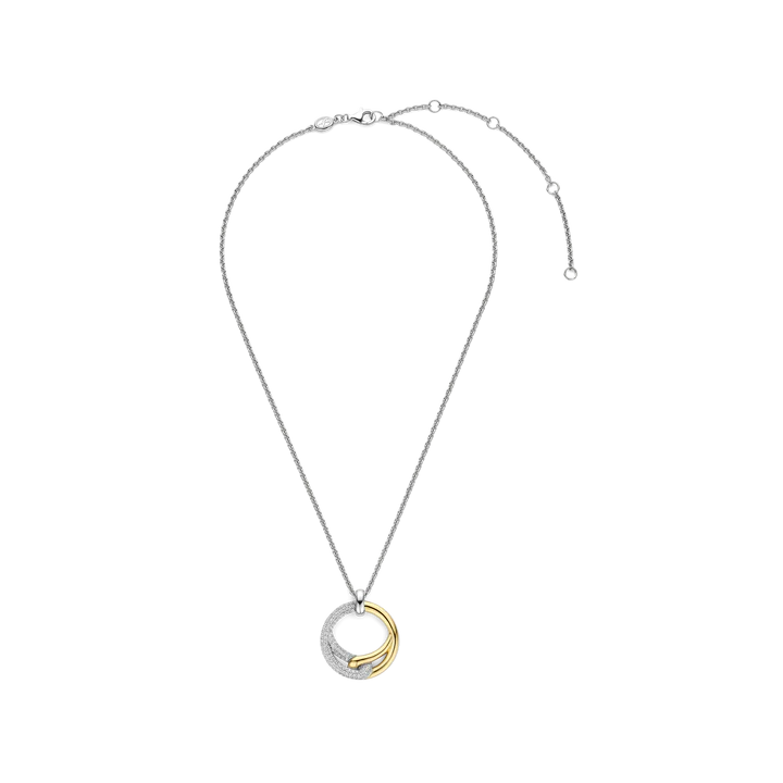 TISENTO CZ TWO TONED INTERLOCKING PENDANT