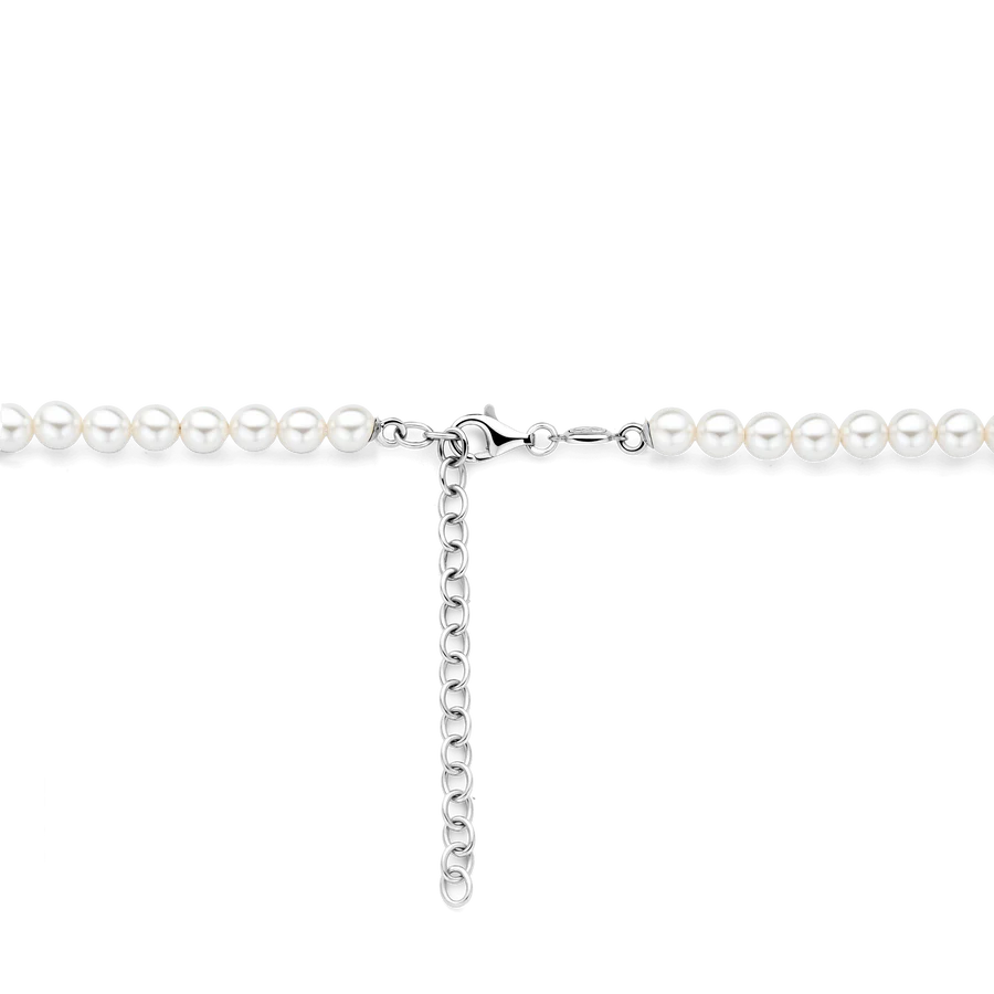 Tisento Pearl Necklace with Single Gold on Silver Sphere