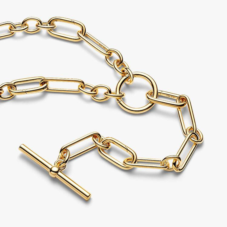 14ct Gold on Silver Pandora T-Bar Y-Necklace