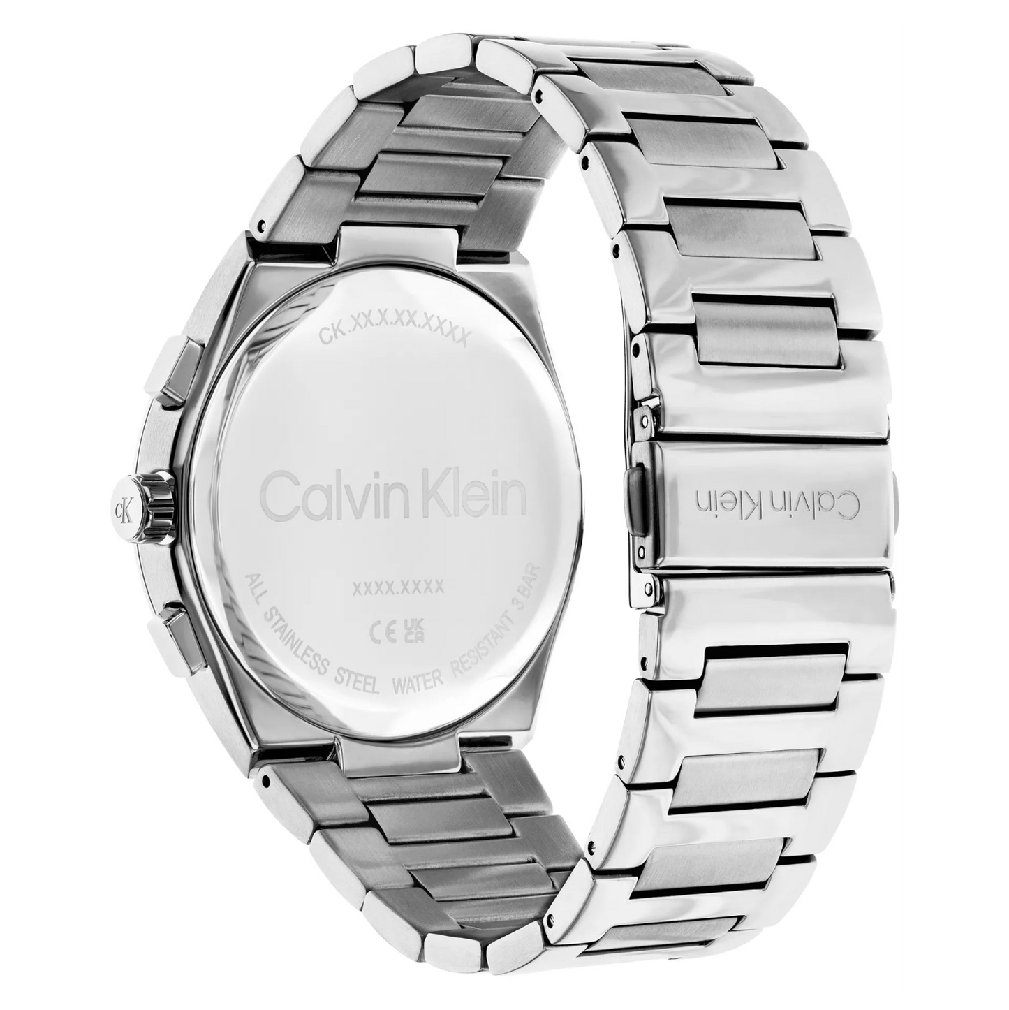 Calvin Klein Distinguish Skeleton Green Dial Gents Stainless Steel Watch
