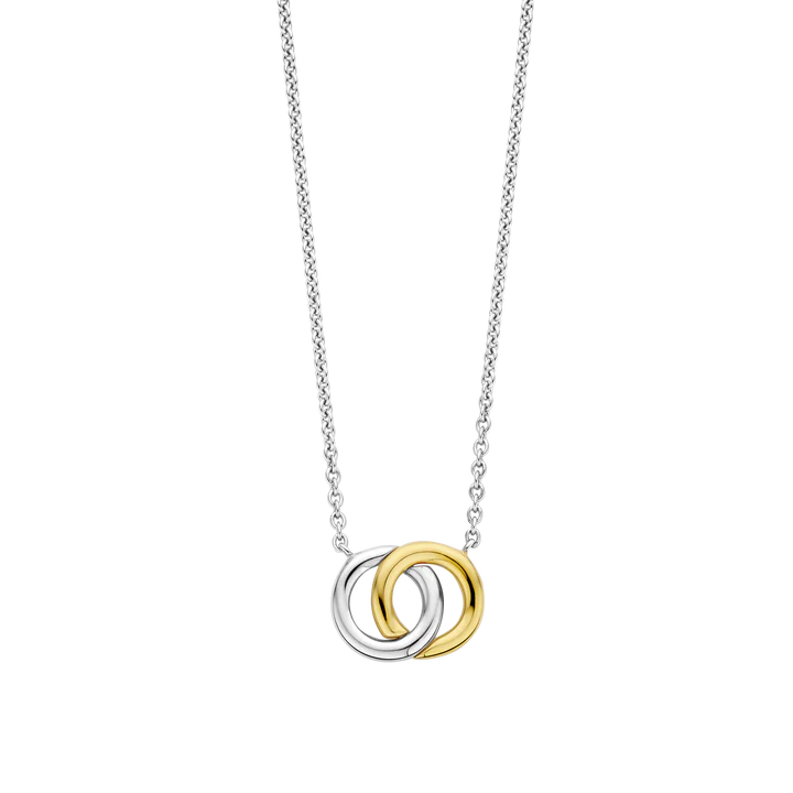 TISENTO GOLD ON SIL INTERLOCKING RINGS PENDANT