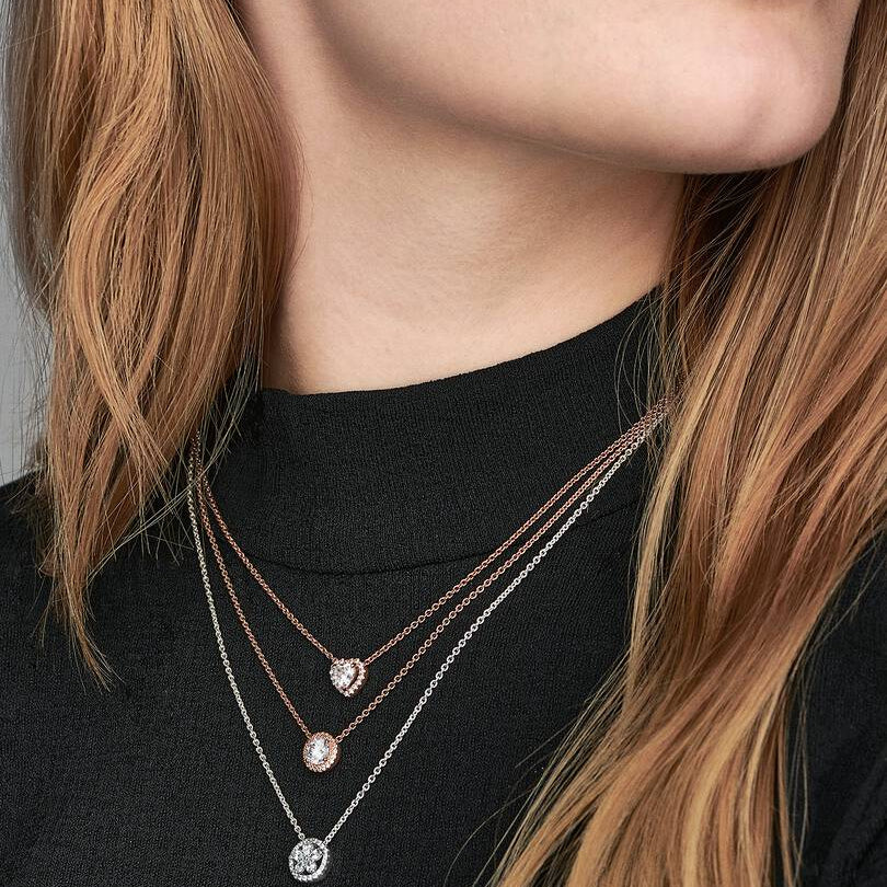 Sparkling Heart Collier Necklace