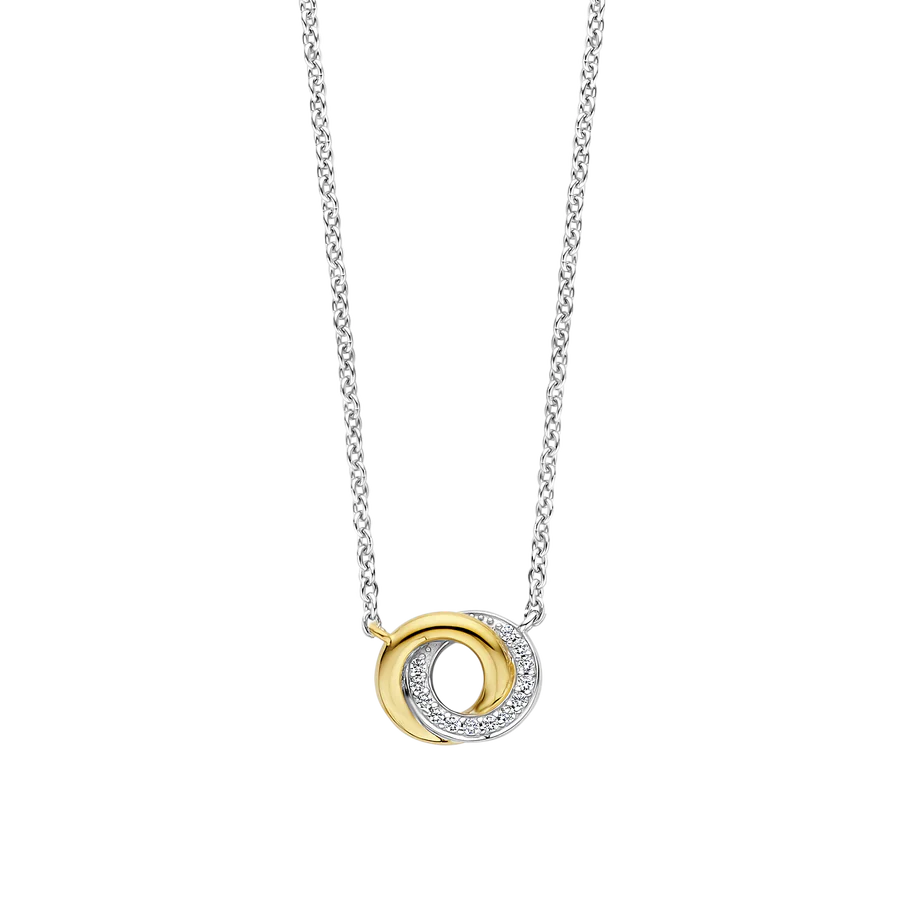 TISENTO GOLD ON SIL INTERLOCKING RINGS PENDANT