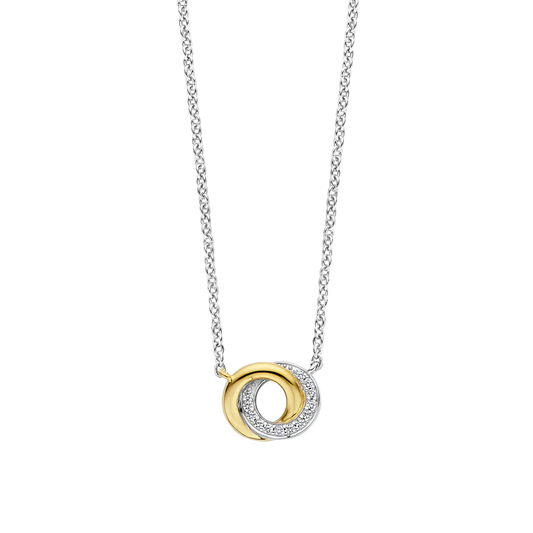 TISENTO GOLD ON SIL INTERLOCKING RINGS PENDANT