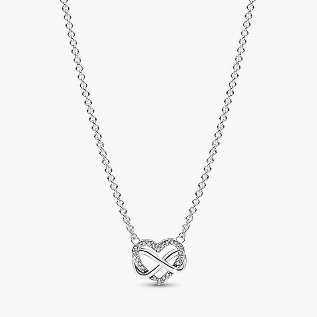 Sparkling Infinity Heart Collier Necklace
