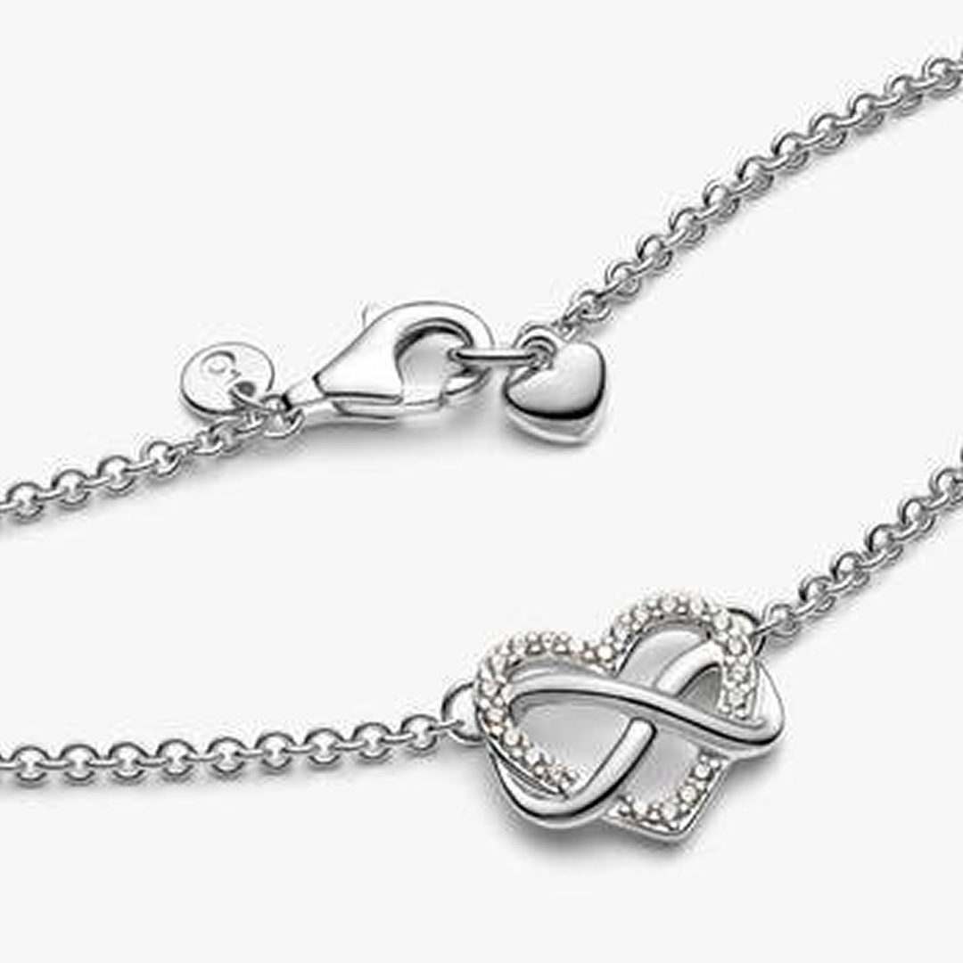 Sparkling Infinity Heart Collier Necklace