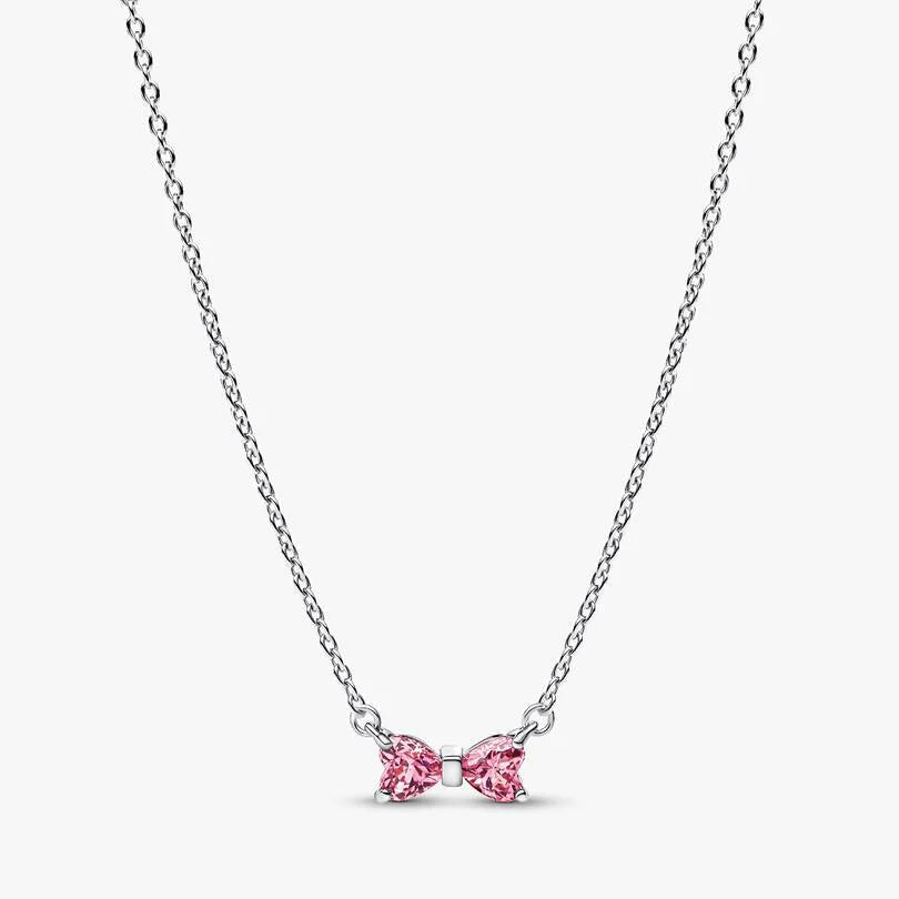 Pandora Pink Bow Pendant Necklace