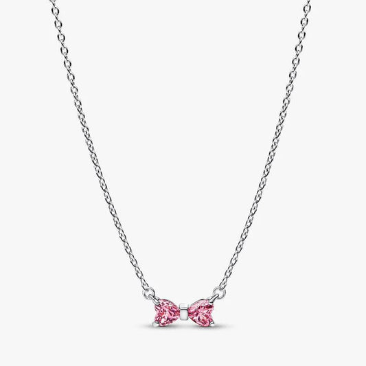 Pandora Pink Bow Pendant Necklace