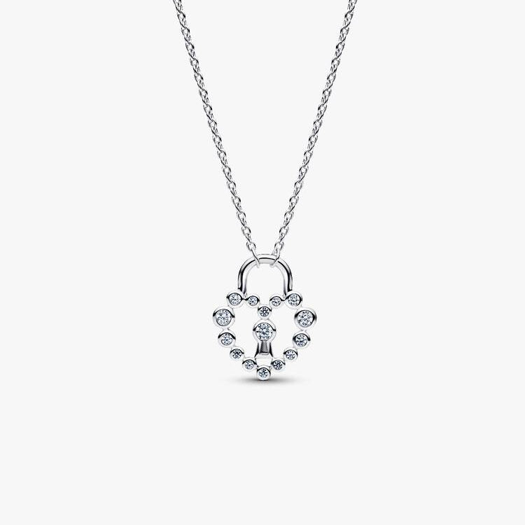Heart Padlock with Zirconia Pandora Pendant