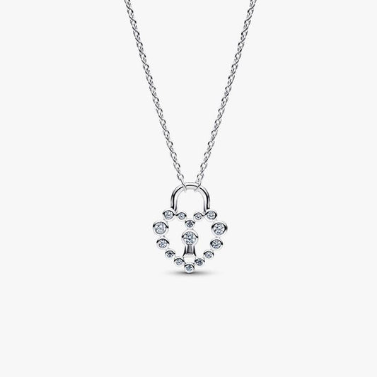 Heart Padlock with Zirconia Pandora Pendant