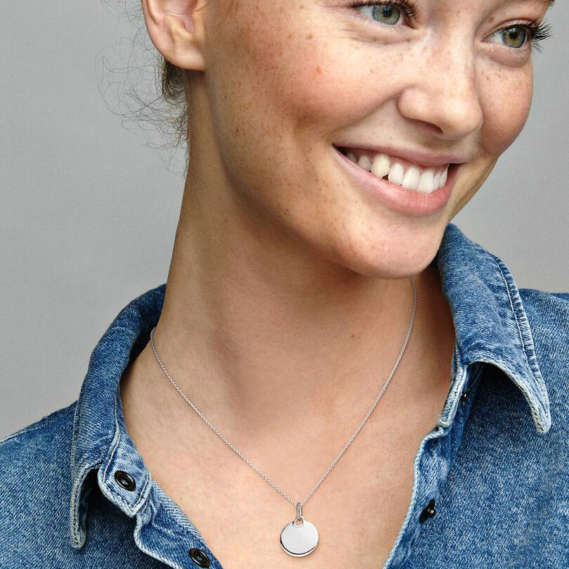 Pandora Engravable Round Tag Pendant