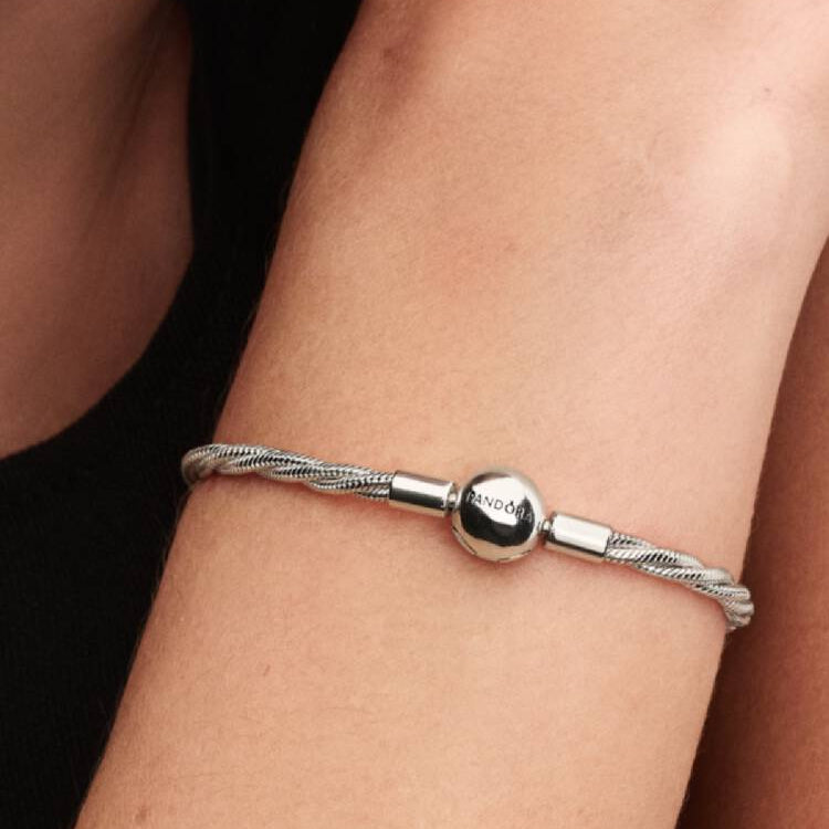 Round Pandora Clasp Twisted Snake Pandora Chain