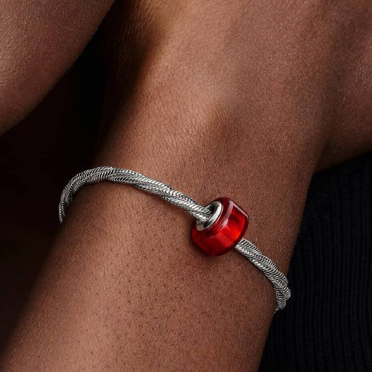 Red Murano glass Pandora Charm