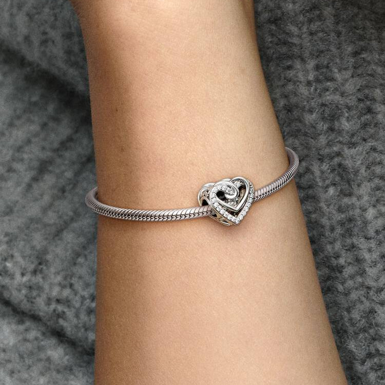 Sparkling Entwined Hearts Pandora Charm