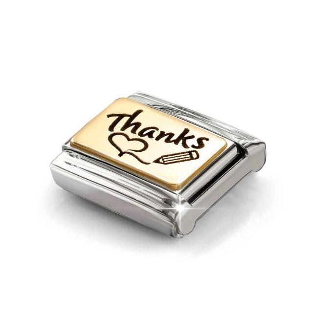 Nomination THANKS Charm with Heart & Pen