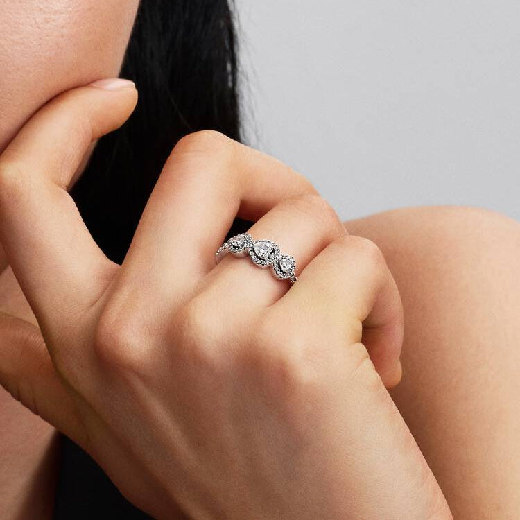Hearts Trilogy with Halo Pandora Ring