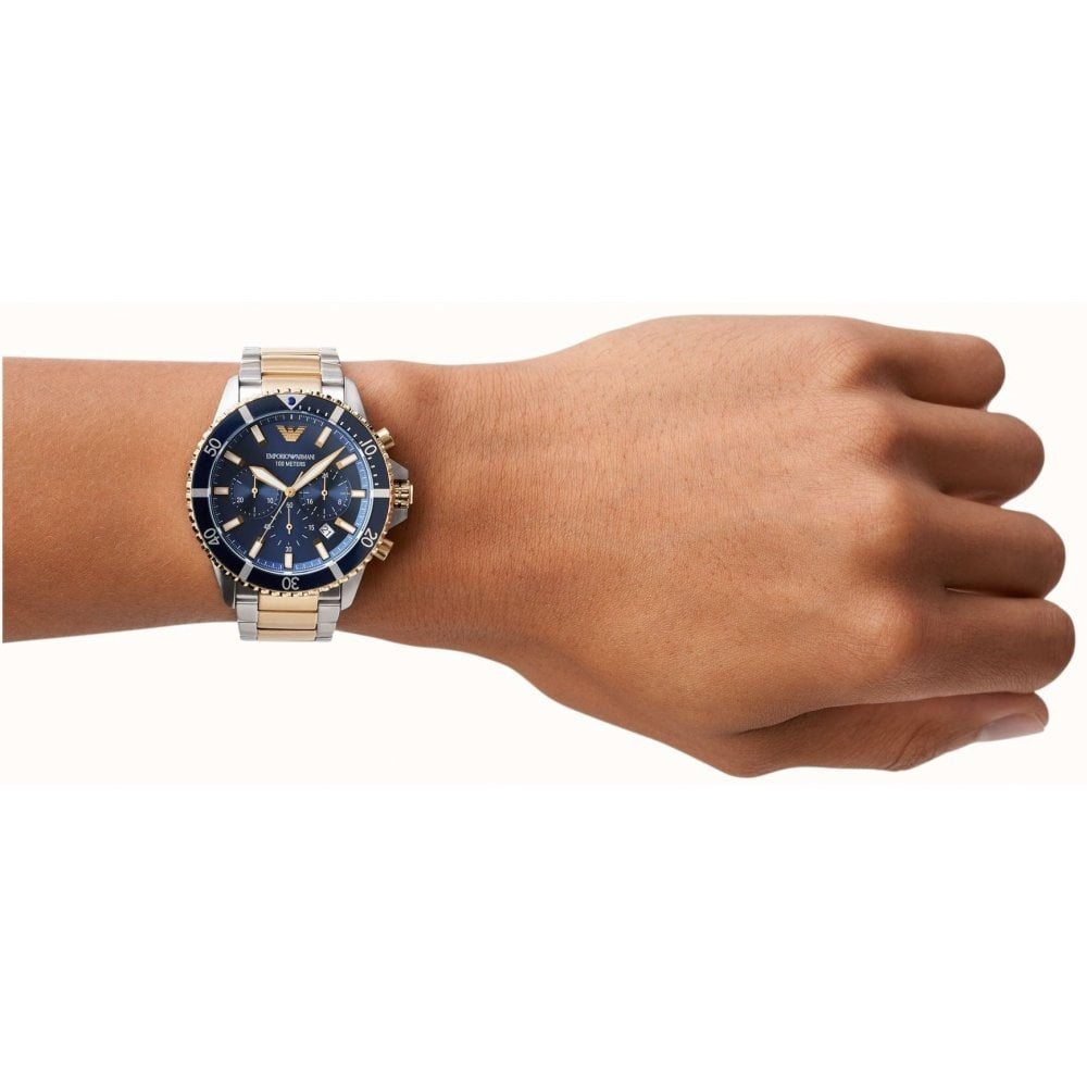 43mm, Blue Dial, Gents Two-Tone Stainless Steel Watch