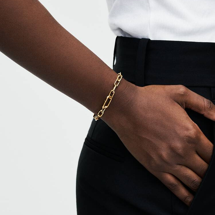 14ct Gold on Silver Small Link Pandora Bracelet