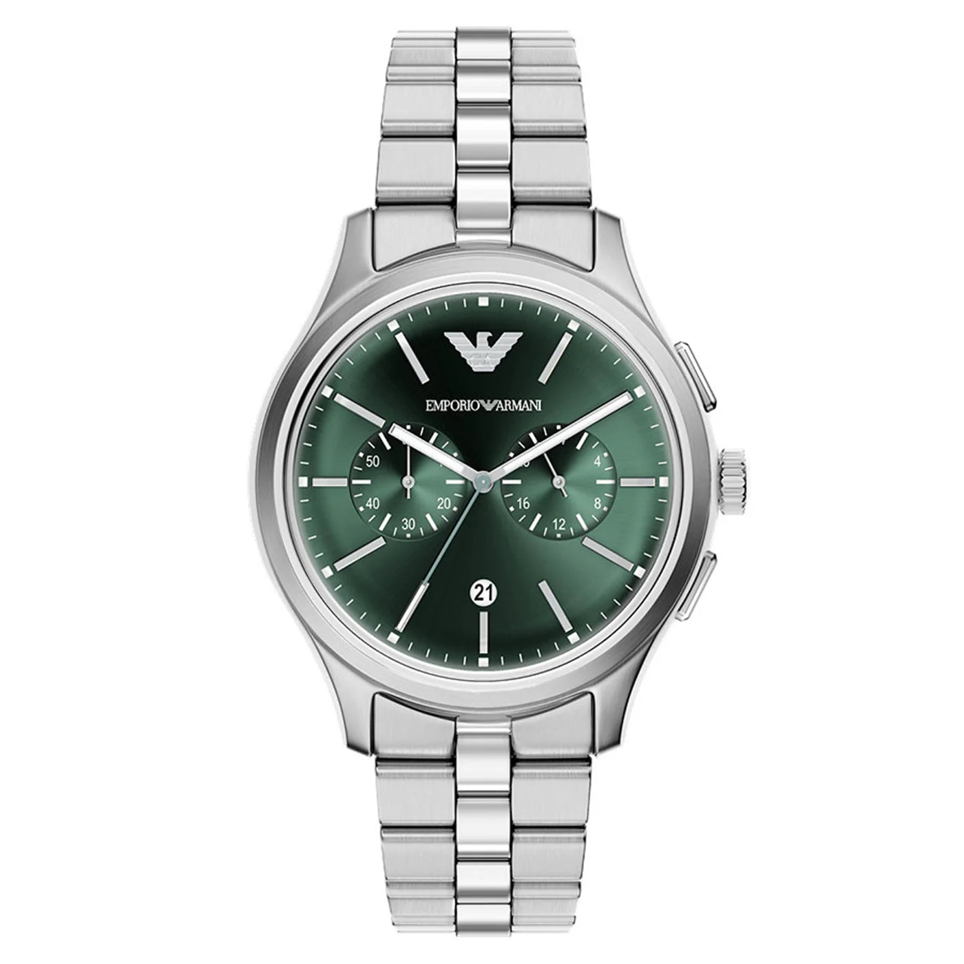 ARMANI DARIO GREEN DIAL GENTS STAINLESS STEEL WATCH