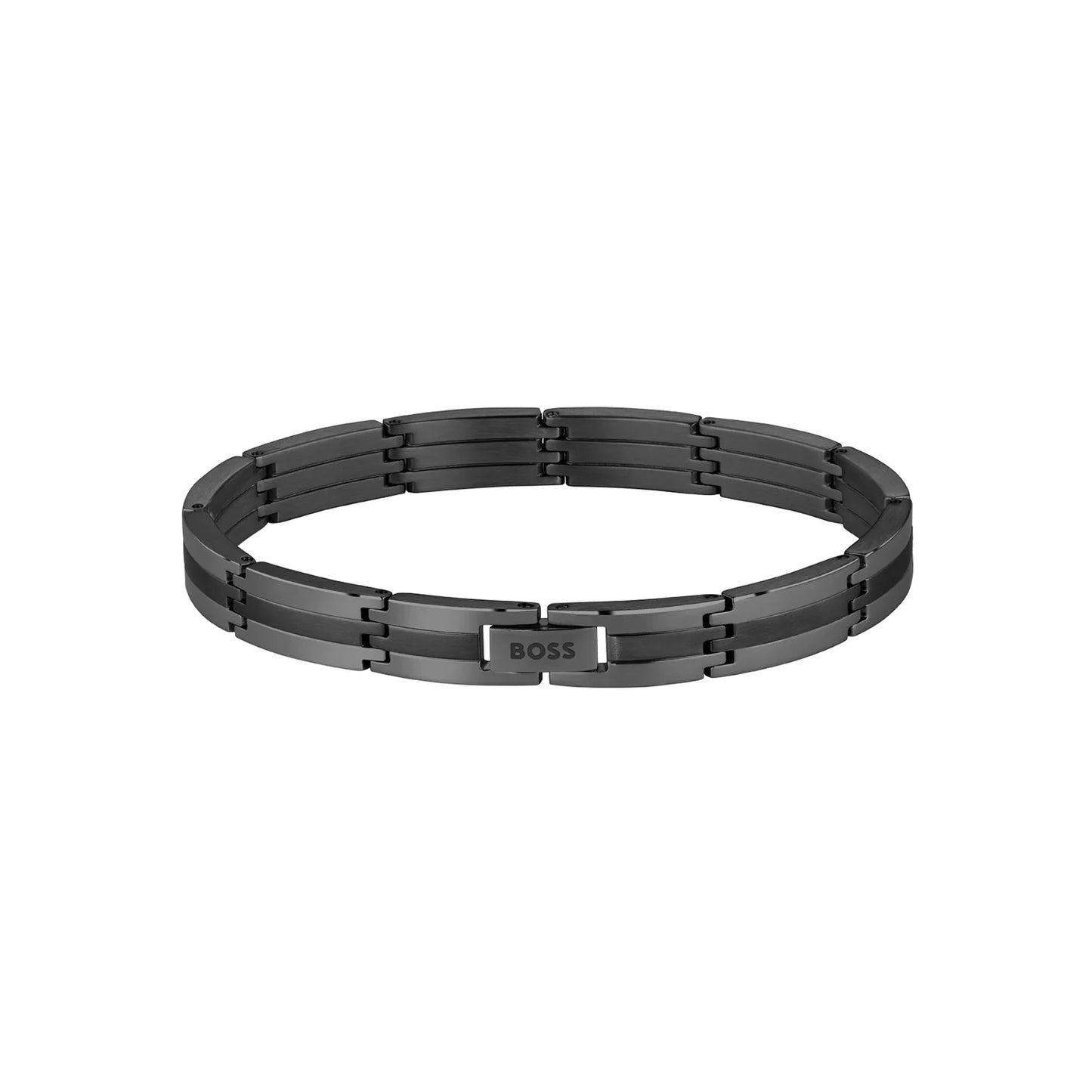 BOSS BROOKS GENTS BLACK STAINLESS STEEL BRACELET
