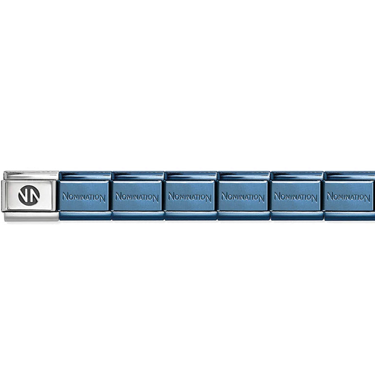 Composable Classic Blue Stainless Steel Base Nomination Bracelet