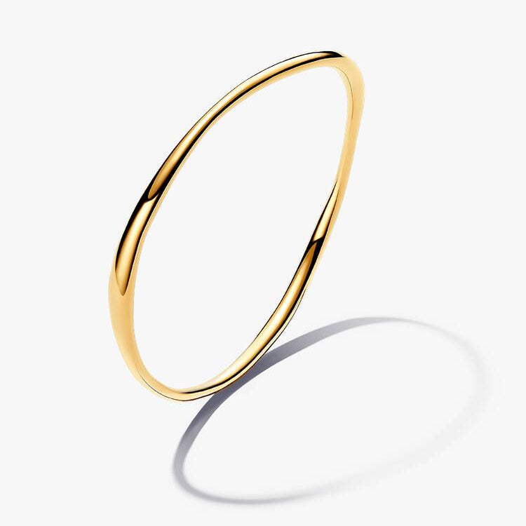14ct Gold on Silver Organically Shaped Pandora Bangle