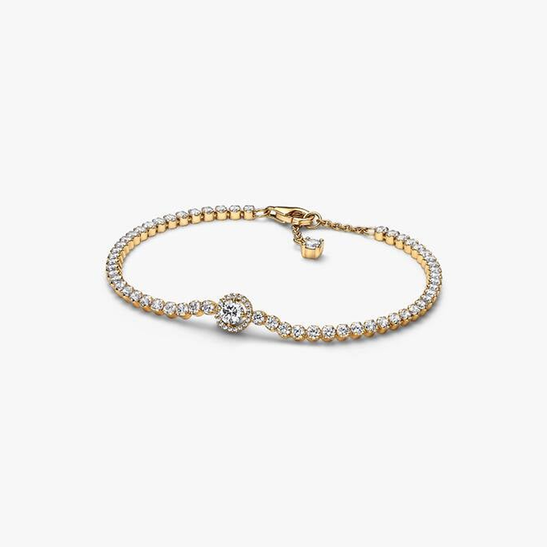 Sparkling Halo Tennis Bracelet