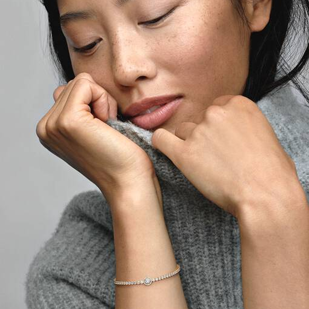Sparkling Halo Tennis Bracelet