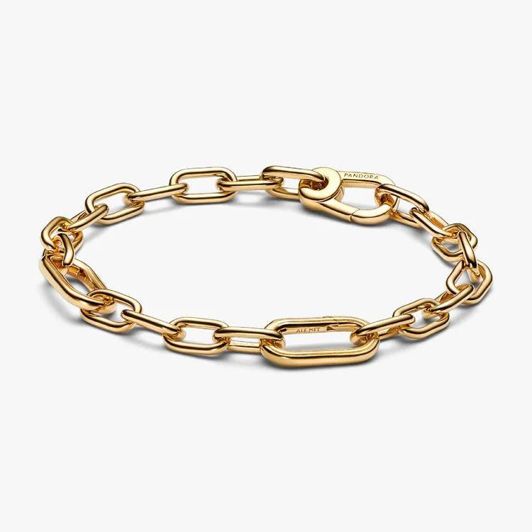 14ct Gold on Silver Link 23cm Pandora Bracelet