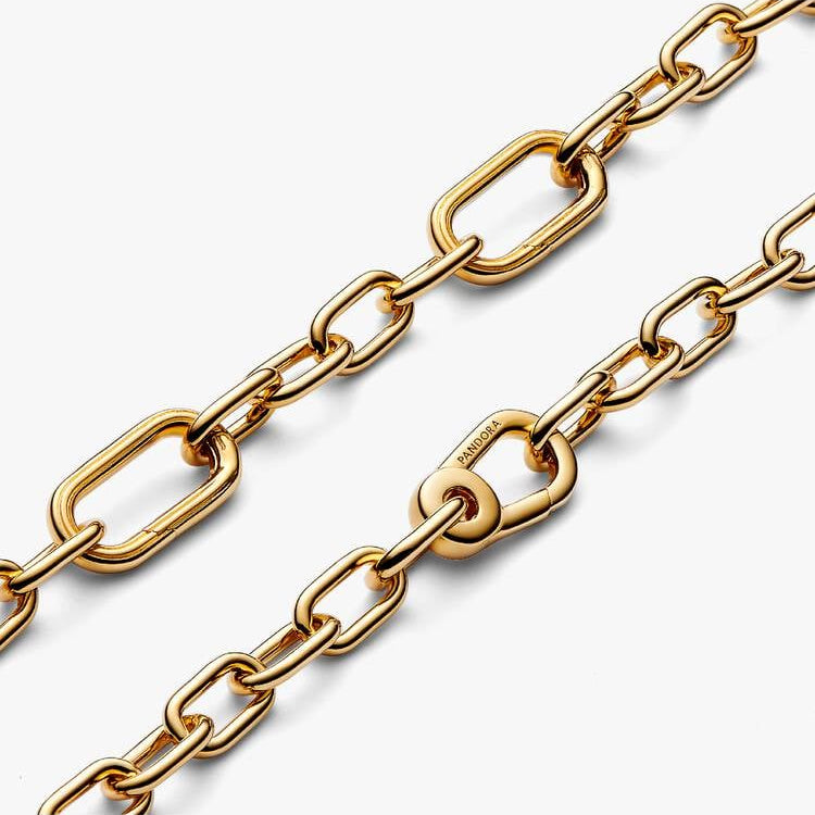 14ct Gold on Silver Link 23cm Pandora Bracelet