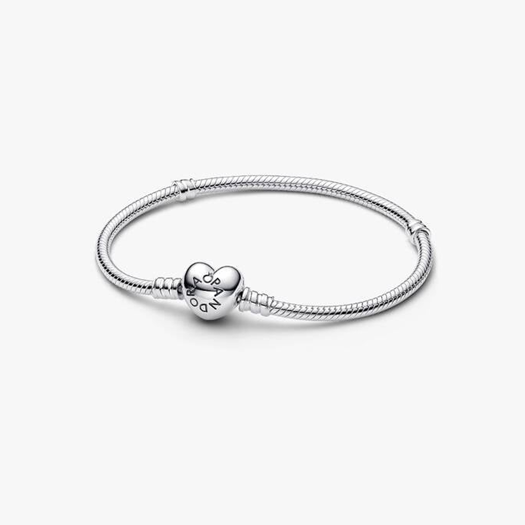 Pandora Moments Heart Clasp Snake Chain Bracelet