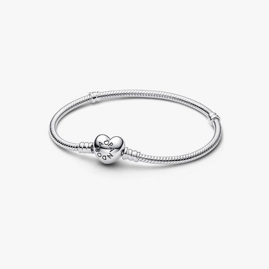 Pandora Moments Heart Clasp Snake Chain Bracelet