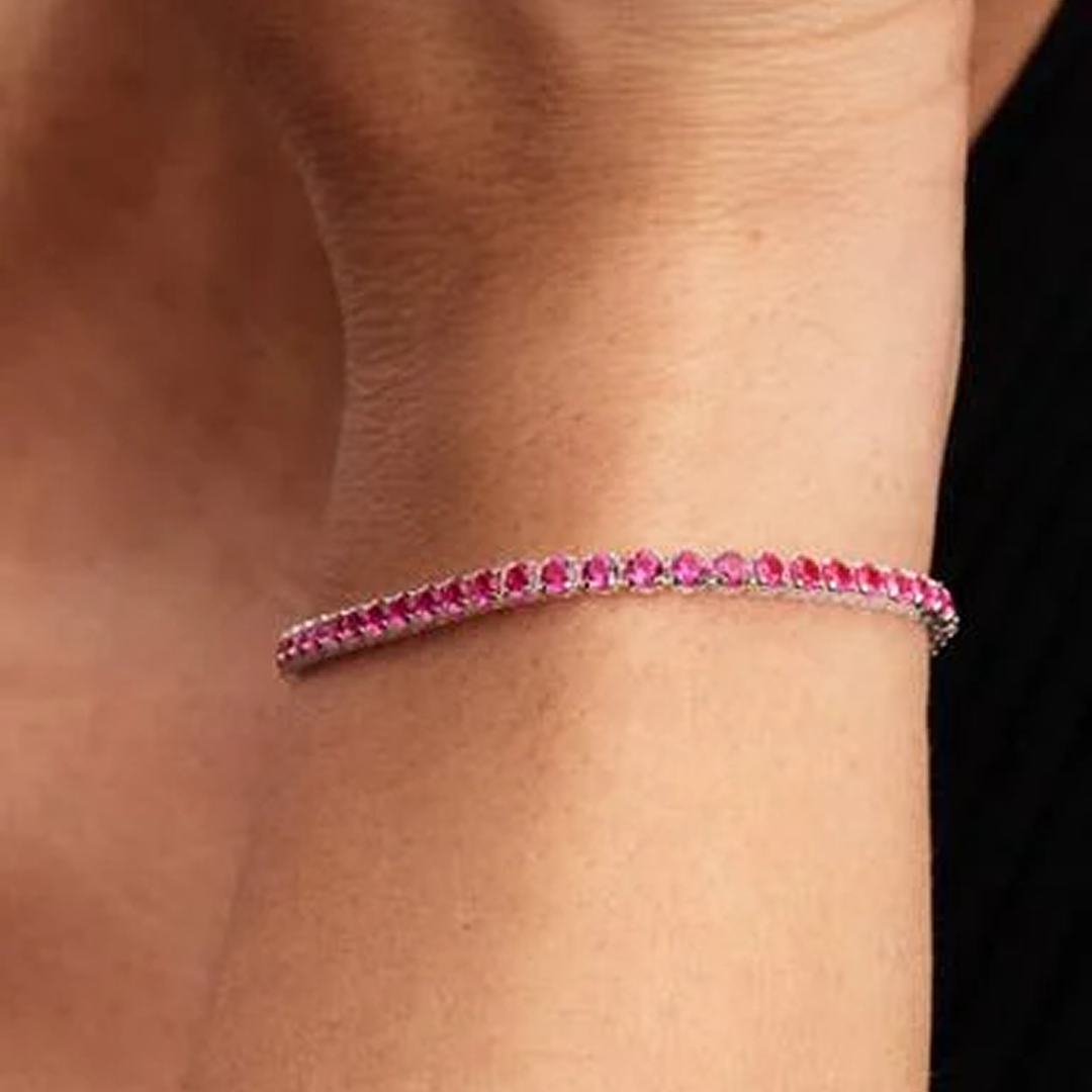 Sparkling Pink Tennis Bracelet