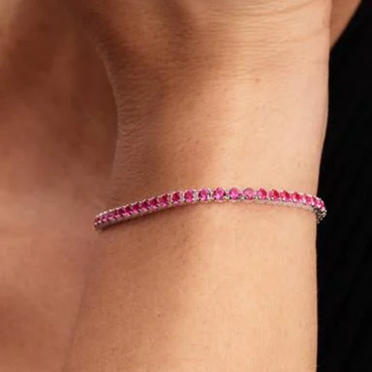 Sparkling Pink Tennis Bracelet